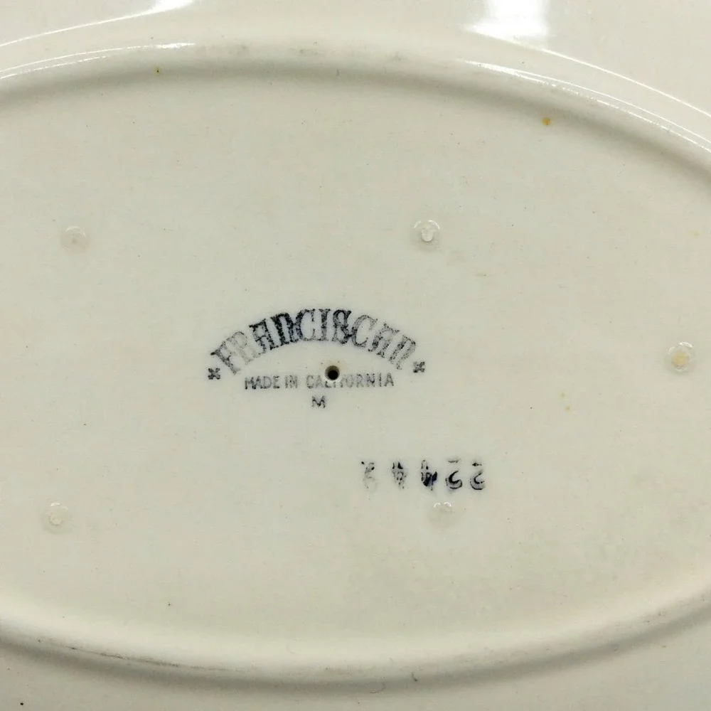 VTG Franciscan Desert Rose Double Spout Gravy Boat Attached Plate USA Pottery 40